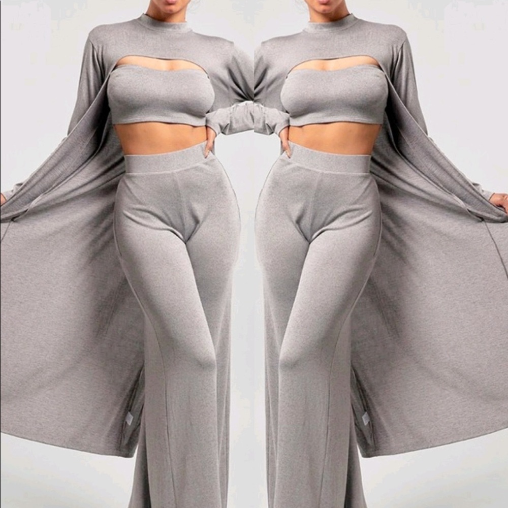 Gray 3-Piece Pant Set